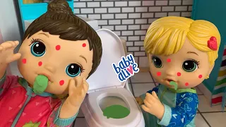 Baby alive Twins are sick and throw up! 🤮