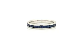White Gold Eternity Blue Sapphire Channel Set Band