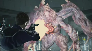 Resident Evil 2 Remake (PC 4K 60fps) Boss Fight Leon Vs Birkin G3 NO DAMAGE