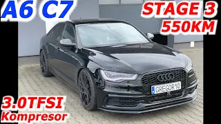 Audi A6 C7 3.0TFSI 550HP 635Nm Ultracharger DualPulley Stage3 GREGOR10 ChipTuning Acceleration Sound