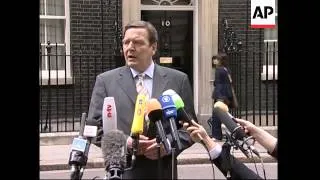 German Chancellor Gerhard Schroeder visits UK