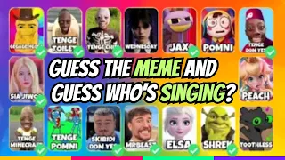 GUESS MEME & WHO'S SINGING 🎤🎵 🔥| Lay Lay, King Ferran, Salish Matter,MrBeast, Tenge Tenge Song, Elsa