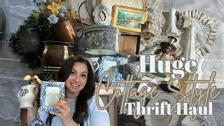 HUGE COTTAGE STYLE THRIFT WITH ME + HAUL | THRIFT SHOPPING FOR HOME DECOR | HOME DECOR ON A BUDGET