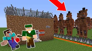 CASA PROTEGIDA CONTRA EXÉRCITO DE FREDDY NO MINECRAFT!! SALVEI O NOOB? (Five Nights at Freddy's)