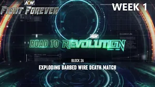 BLOCK 3A: Exploding Barbed Wire Death Match Week 1 / AEW Fight Forever Road to Elite Walkthrough #27