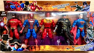 4 Minutes Satisfying With Unboxing Superhero Avengers Set 5 Pieces | ASMR | Batman, Spiderman $50 US