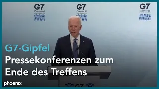 Abschluss-Pressekonferenzen zum G7-Gipfel mit Boris Johnson, Emmanuel Macron und Joe Biden