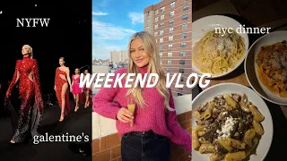 weekend vlog: NYFW, galentine’s brunch, dinner with friends | maddie cidlik