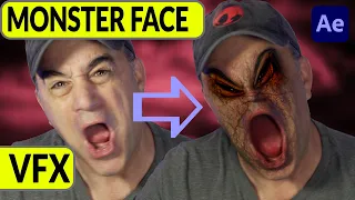 Scary MONSTER Face VFX - After Effects Liquify