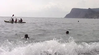 На Серебряный пляж из Балаклавы (Севастополь). Крым. Crimea. Silver beach.