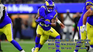 Kyren Williams Week 16 Every Run, Target and Catch Los Angeles Rams vs New Orleans Saints NFL 2023