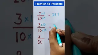 Converting fractions to percents || #fraction #percentage #shorts #short #mathstricks #shortvideo
