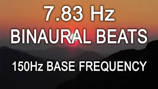 7.83Hz Schumann Earth Resonance 8 Hours Theta Binaural Beats 150Hz Base Frequency