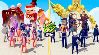 THE AMAZING DIGITAL CIRCUS vs TITAN CLOCKMAN TEAM  - Totally Accurate Battle Simulator TABS