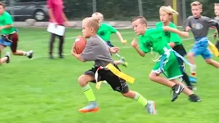 KID SCORES TOUCHDOWN AT FLAG FOOTBALL GAME! 🏈