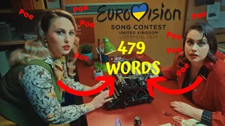 Eurovision 2023 by NUMBER OF WORDS of each song