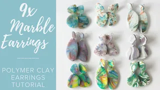 9x Marble Earrings |  Polymer Clay Easy Tutorial | Comparison & Ultimate Guide