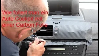 Auto Cockpit mit Carbon Folie folieren