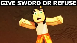 Give Your Sword Or Refuse The Deal - Alternative Choices - Minecraft: Story Mode Season 2 Episode 4