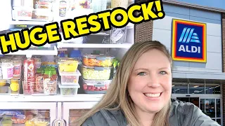 🧡 ALDI shop with me and re-stock the fridge! HUGE grocery haul.