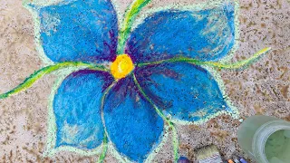 How to Draw a Flower with Sidewalk Chalk - Art Happy with Katie