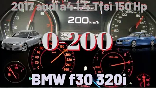 Bmw F30 320i 1.6t 170 hp VS Audi A4 1.4 Tfsi 150 hp 0-200