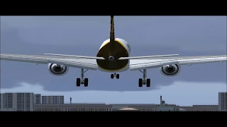 FS2004 - UPS Airlines Boeing 757 Centerline Landing