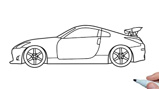 How to draw a Nissan 350Z easy step by step