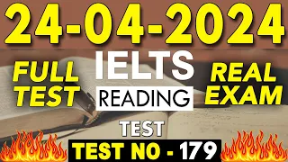 IELTS Reading Test 2024 with Answers | 24.04.2024 | Test No - 179