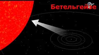 Солнце VS Бетельгейзе (красный гигант)