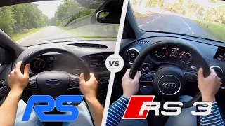 Audi RS3 2016 vs Ford Focus RS 2016 - Acceleration Sound Top Speed & POV Test Drive