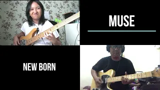 Muse - New Born (Guitar & Bass Cover Feat Nissa Hamzah)