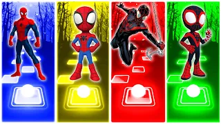 🔵Spider Man 🟡 Spidey 🔴 Miles Morales 🟢 Spin 🔮🎵TILES HOP