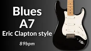 Clapton Style Blues Guitar Backing Track in A Major 7