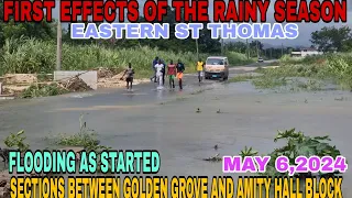 EARLY RAINY SEASON FLOODING IN GOLDEN GROVE ST THOMAS SOUTHERN COASTAL HIGHWAY IMPROVEMENT PROJECT