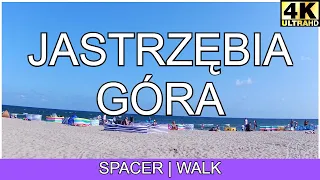 Jastrzębia Góra - spacer, plaża, deptak | 4K