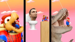 Compilation Shorts cliff jump Mario Bowser Spider Baldi and Sonic #mario #animation #bowser