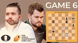 Game 6 • Magnus Carlsen vs Ian Nepomniachtchi | World Championship Match, 2021 #chess #chessgame