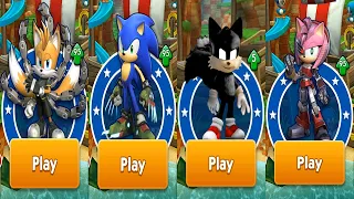 Sonic Dash - All Sonic Prime Characters Boscage Maze Sonic Rusty Amy Tails Nine vs Dark Movie Tails