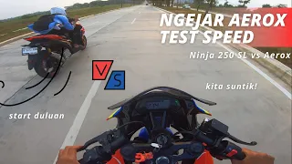 Buntutin Aerox Test speed | Ninja 250 sl vs Aerox #rrmono #ninja250sl #ninjamono #rrmono #aerox