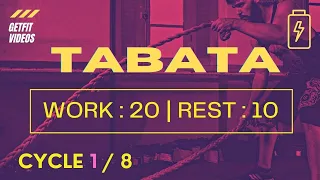 TABATA WORKOUT Music | TABATA Cycle 1/8 With Vocal Cues (Work: 20 Secs | Rest: 10 Secs) TABATA MUSIC