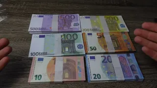 Very Realistic Euro Prop/Fake Money Unboxing and Review