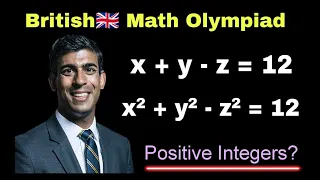 British🇬🇧 Math Olympiad | A Nice Algebra Math Problem | Find the Value of x, y and z