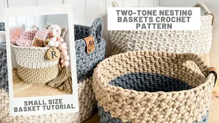 Two-Tone Nesting Baskets Crochet Pattern