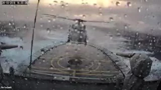 Посадка на в шторм  Датский флот