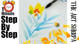 #shorts Simple Flower Easy How to Paint Watercolor Step by step | The Art Sherpa