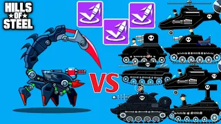 Legendary Scorpion Tank and Bounce Bullets vs All Bosses-Hills Of Steel