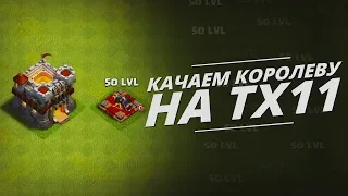 КАЧАЕМ КОРОЛЕВУ НА ТХ11 ДО 50 УРОВНЯ ЗА 1 СТРИМ В CLASH OF CLANS