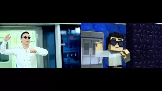 Minecraft Gangnam style vs Gangnam style