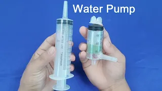 How to make a very powerful water pump from 1 Syringe